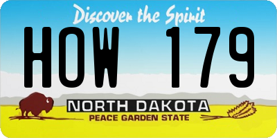 ND license plate HOW179