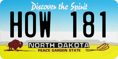 ND license plate HOW181