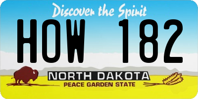 ND license plate HOW182