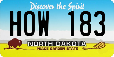 ND license plate HOW183