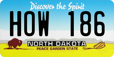 ND license plate HOW186