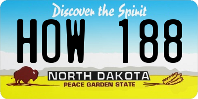 ND license plate HOW188