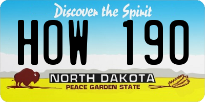 ND license plate HOW190