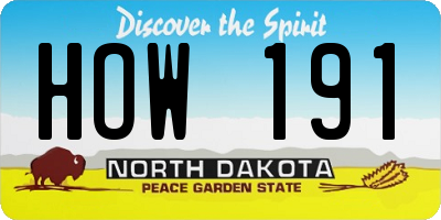 ND license plate HOW191