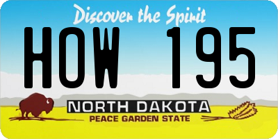 ND license plate HOW195
