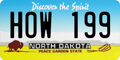 ND license plate HOW199