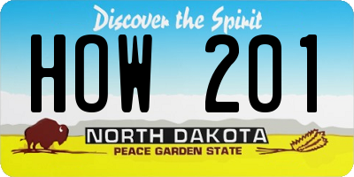 ND license plate HOW201