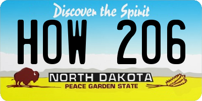 ND license plate HOW206