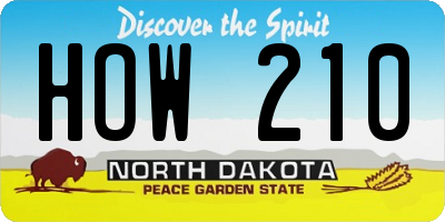 ND license plate HOW210