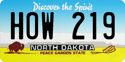 ND license plate HOW219