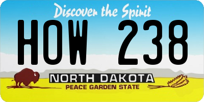 ND license plate HOW238