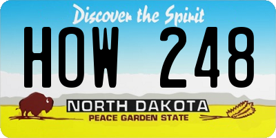 ND license plate HOW248