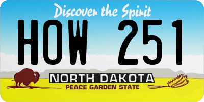 ND license plate HOW251