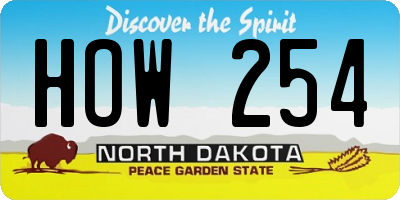 ND license plate HOW254