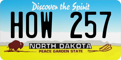 ND license plate HOW257