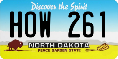 ND license plate HOW261