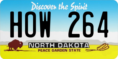 ND license plate HOW264