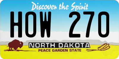 ND license plate HOW270