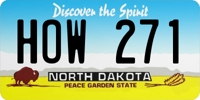 ND license plate HOW271