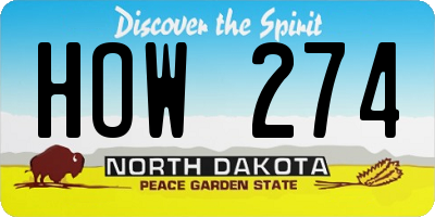 ND license plate HOW274