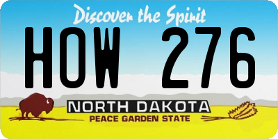 ND license plate HOW276