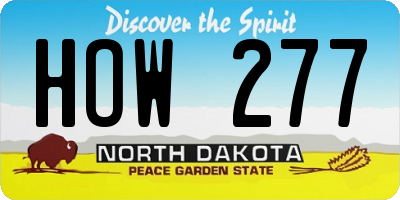 ND license plate HOW277