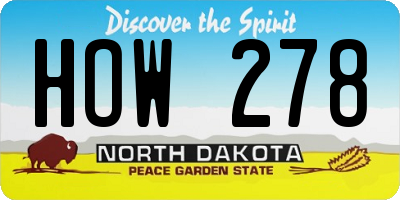 ND license plate HOW278