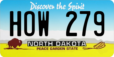 ND license plate HOW279
