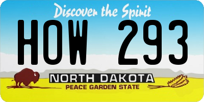 ND license plate HOW293