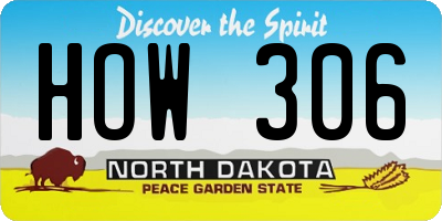 ND license plate HOW306