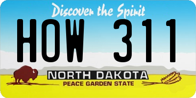 ND license plate HOW311