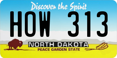 ND license plate HOW313