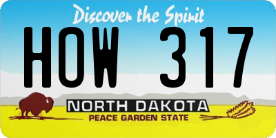 ND license plate HOW317