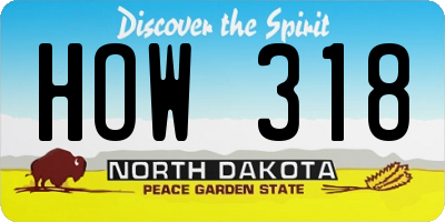 ND license plate HOW318