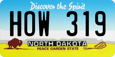 ND license plate HOW319
