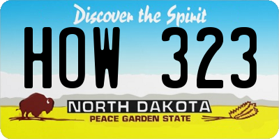 ND license plate HOW323