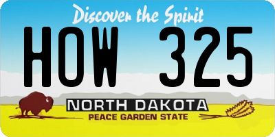ND license plate HOW325