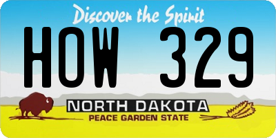 ND license plate HOW329