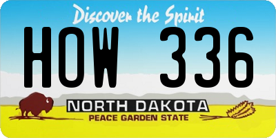 ND license plate HOW336