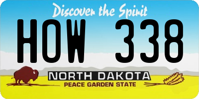 ND license plate HOW338