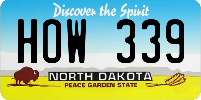 ND license plate HOW339