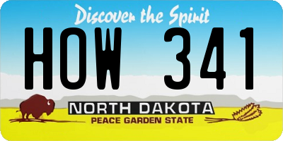 ND license plate HOW341