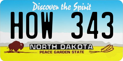 ND license plate HOW343