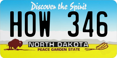 ND license plate HOW346