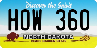ND license plate HOW360