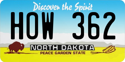 ND license plate HOW362