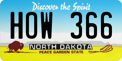 ND license plate HOW366