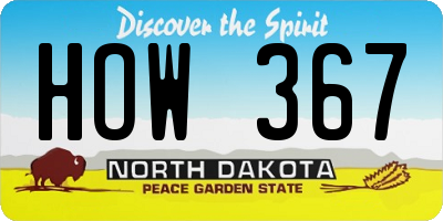 ND license plate HOW367
