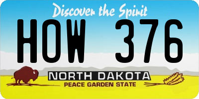 ND license plate HOW376