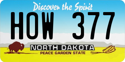 ND license plate HOW377